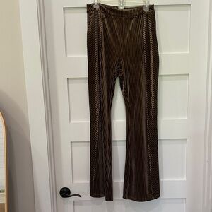 Pink Lily Brown Striped Trousers